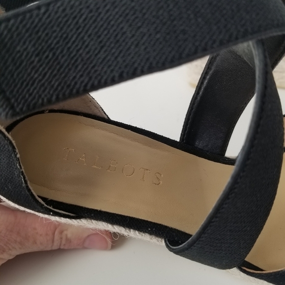 Talbots Lyndsay Espadrille Wedges Black Size 6.5 - Picture 13 of 13